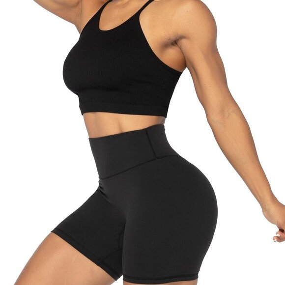 No Front Seam High Waist Biker Shorts for Women, Squat Proof Yoga Workout Gym Bi - Picture 6 of 6